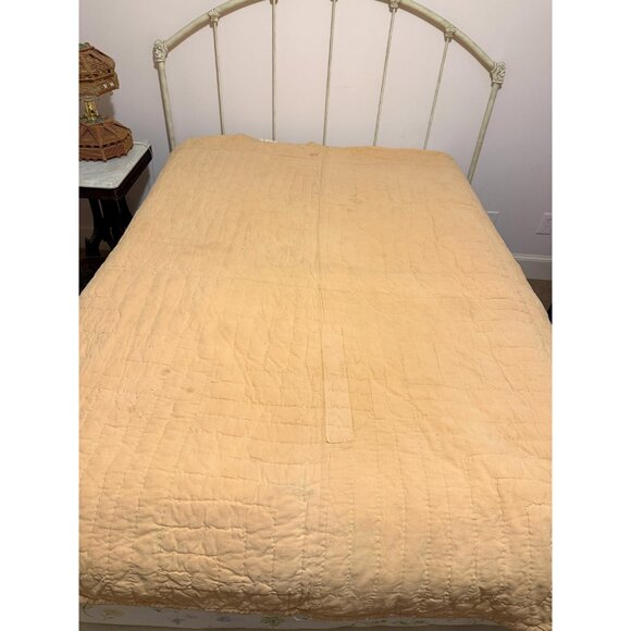 1940s quilt bedspread with feed sack and novelty fabrics...